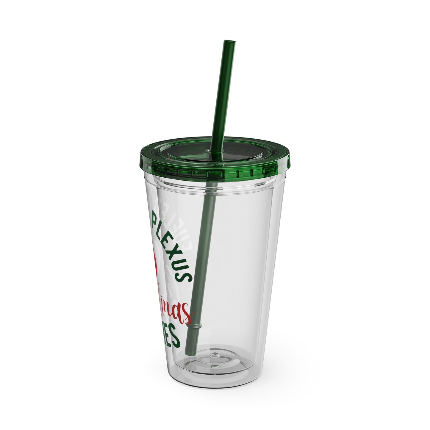 "Fueled by Plexus and Christmas Movies" Tumbler with Straw, 16oz