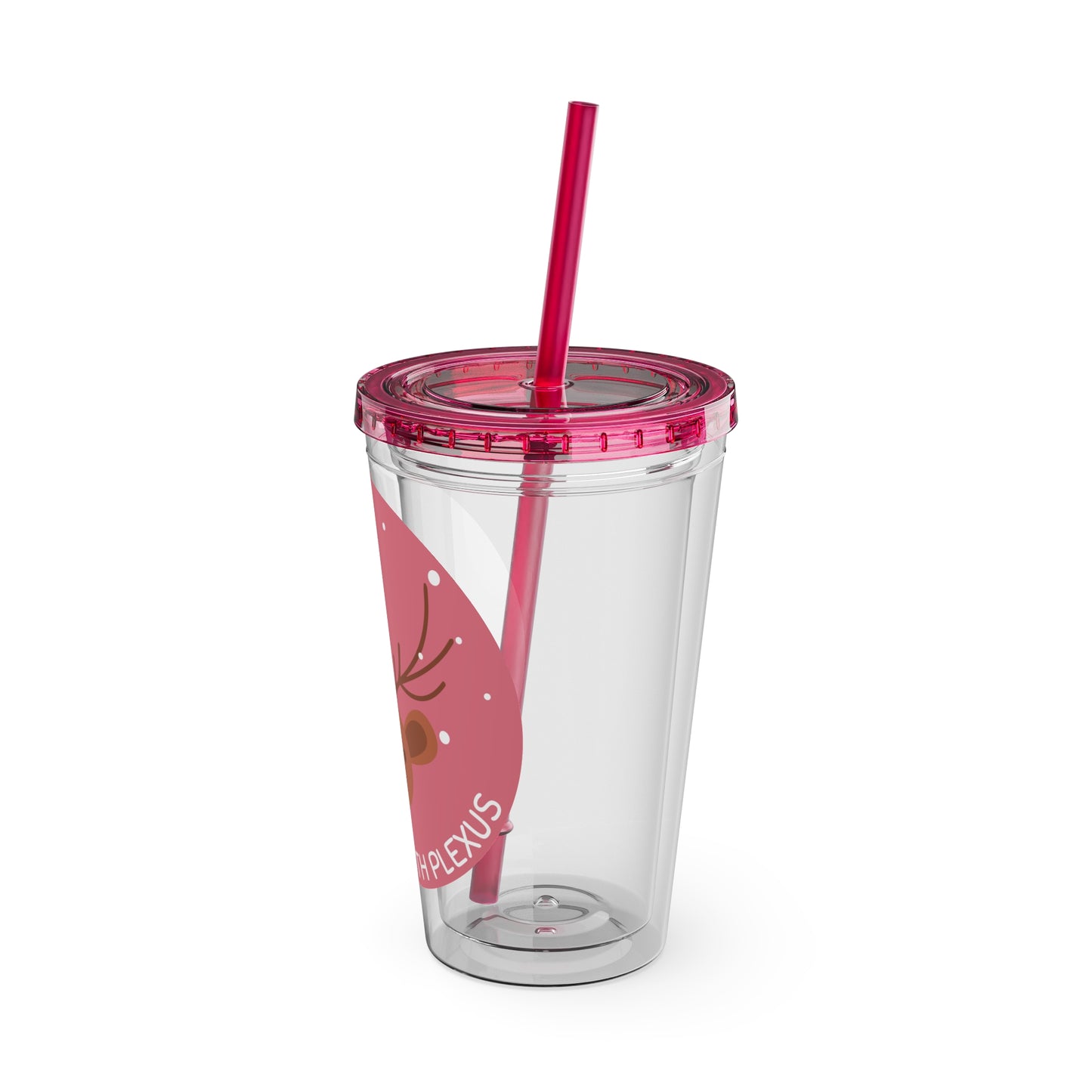 "Blitzen It With Plexus" Tumbler with Straw, 16oz