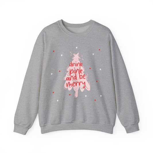 "Drink Pink and Be Merry" Women's Crewneck Sweatshirt