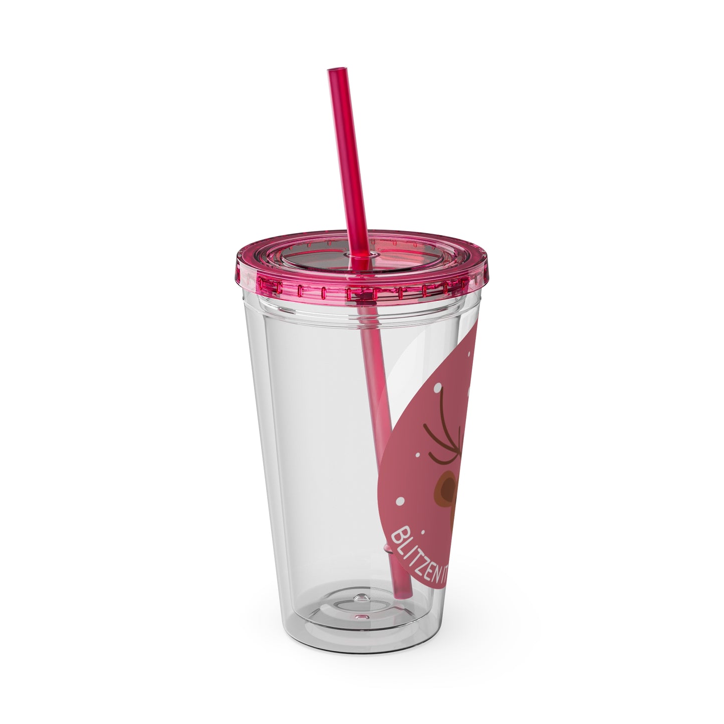 "Blitzen It With Plexus" Tumbler with Straw, 16oz