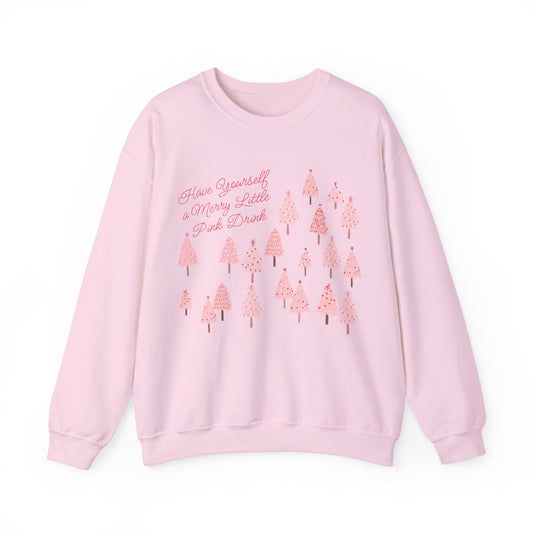 "Merry Little Pink Drink" Women's Crewneck Sweatshirt